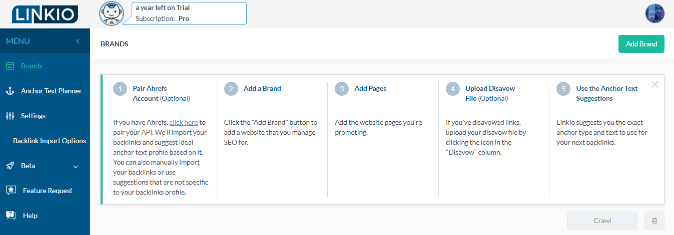 Top SEO Tools for Monitor Backlinks 13 Linkio screenshot