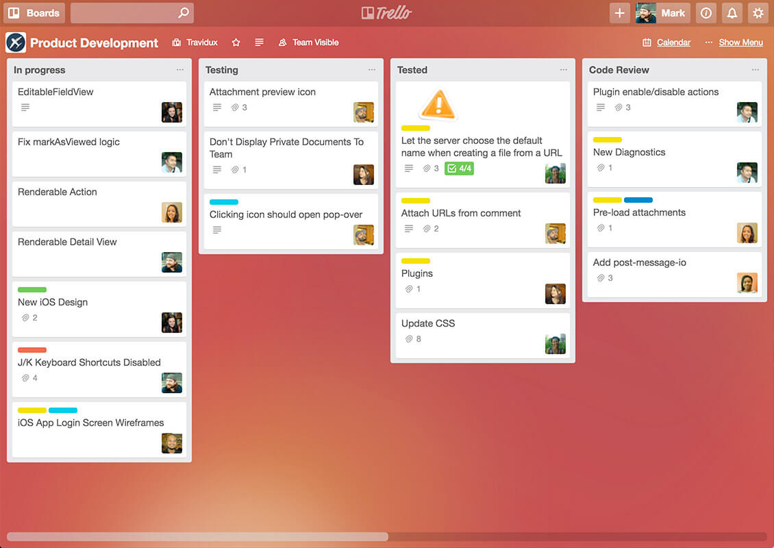 example of a Trello board to boost organisation and productivity