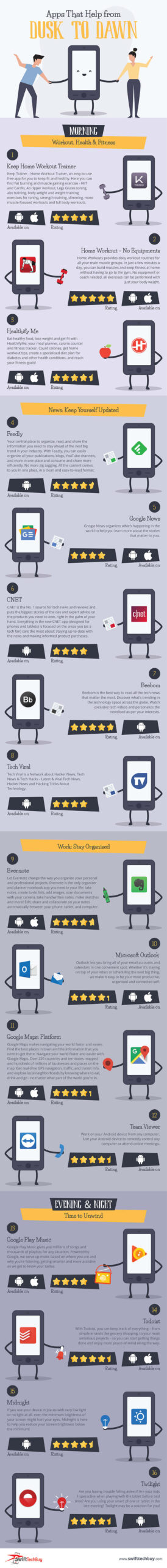 Apps that Help from Dusk to Dawn - Infographic