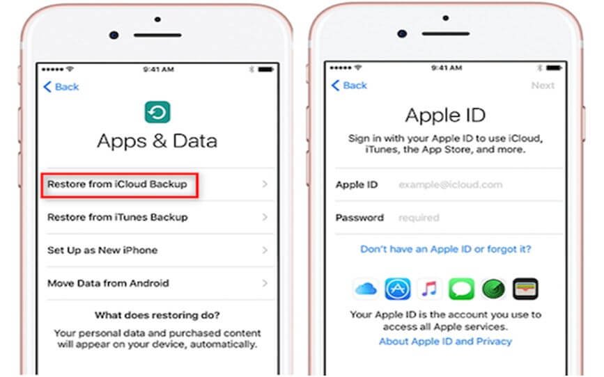 Apple ID and password