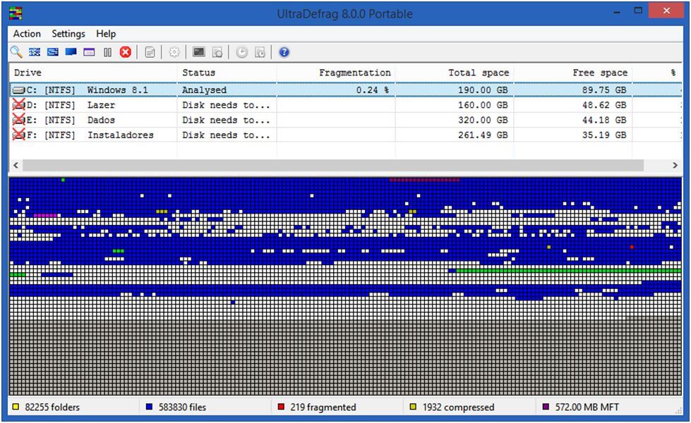 Features of UltraDefrag 8