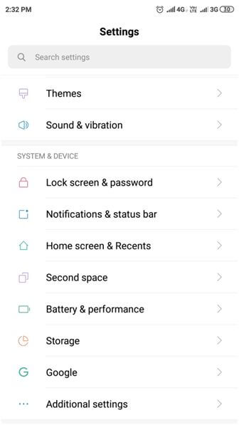 Go to Settings of your Android phone