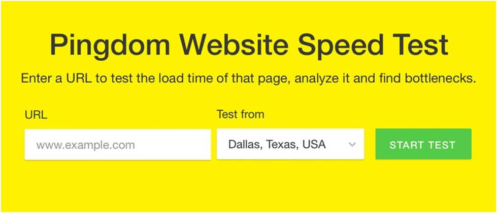 Pingdom speed test