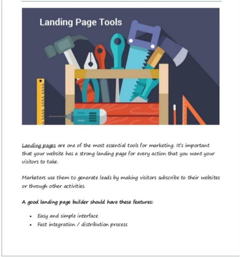 Make Use of Landing Page Tools