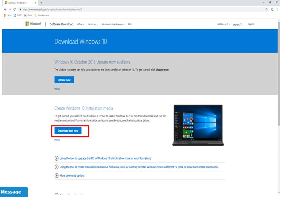 download windows 10 usb tool