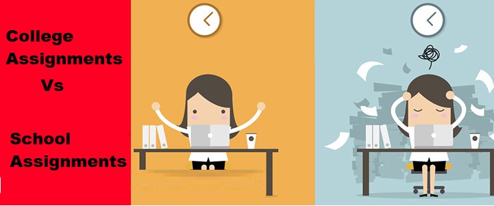 college assignments as compared to high school