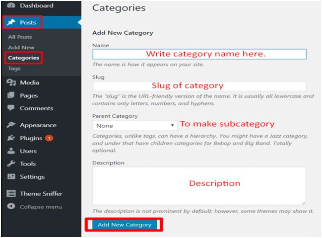 WordPress Category Editor