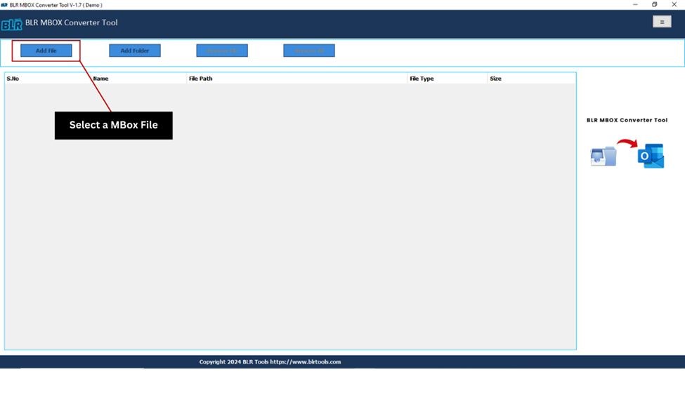 Use the BLR MBOX Converter to Convert Thunderbird to PST