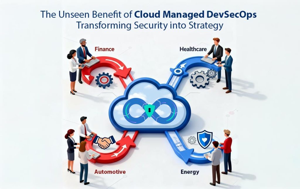 A digital brain inside a cloud computing network with AI neural pathways and analytics dashboards glowing in blue tech theme.